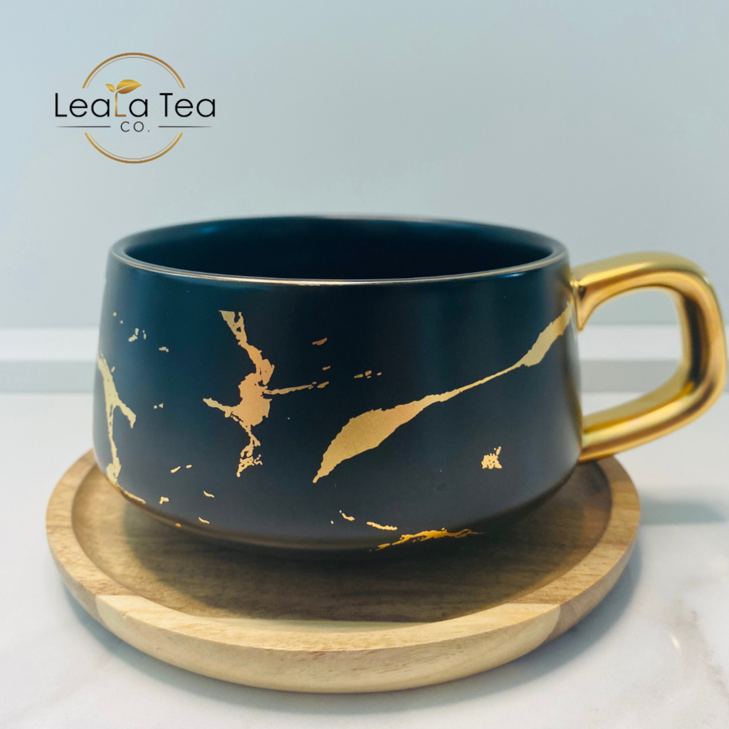 LeaLa Tea Co - Boho Black and Gold  Tea Cup