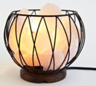 Crystal Cage Lamp - Rose Quartz