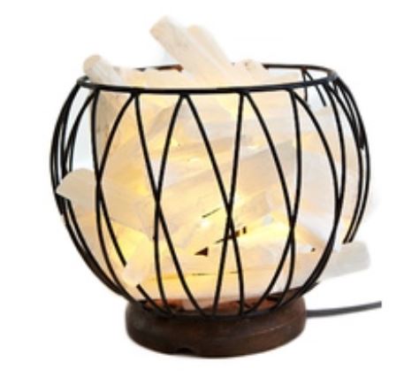 Crystal Cage Lamp -  Selenite